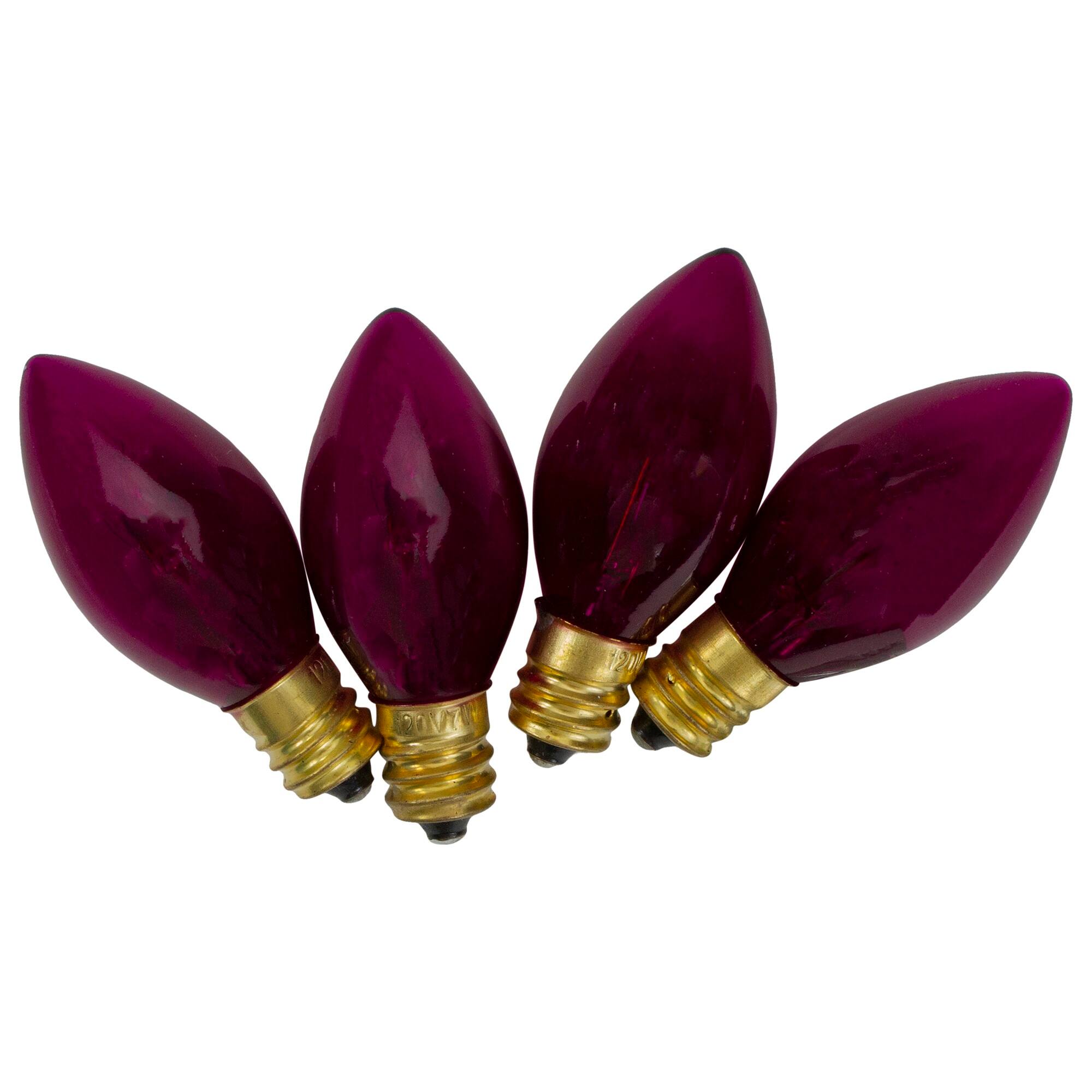 4ct. Transparent Pink Twinkle C7 Replacement Christmas Bulbs